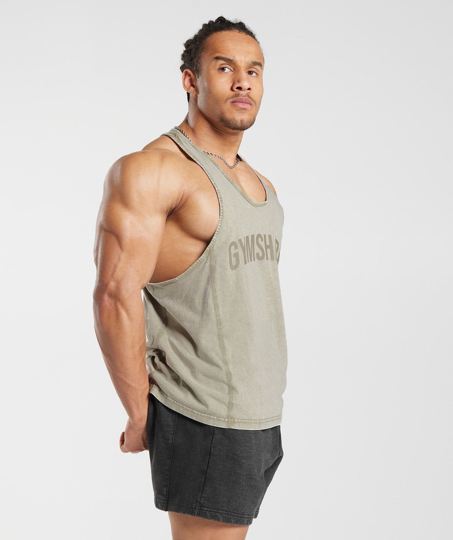 Gymshark Power Washed Stringer - Ecru Brown