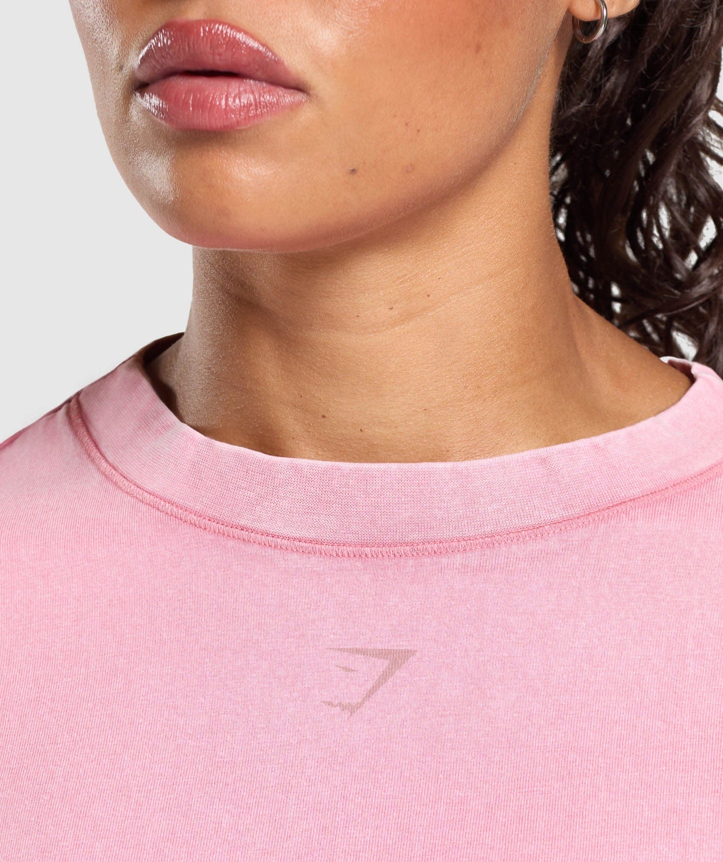 Gymshark GSLC Washed Graphic Crop Top - Sunset Pink