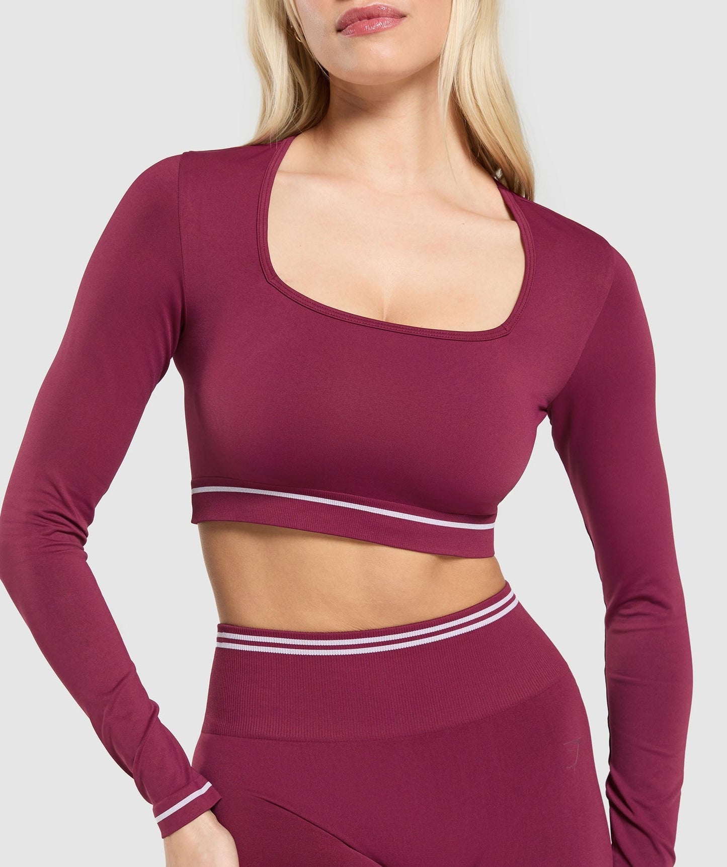 Gymshark Contrast Seamless Crop Top - Strong Pink