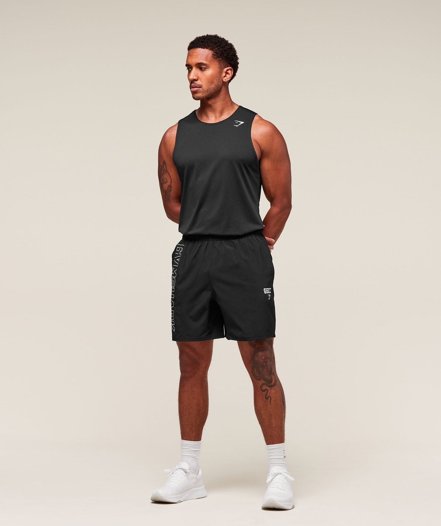 Gymshark Hybrid Athlete 7" Shorts - Black