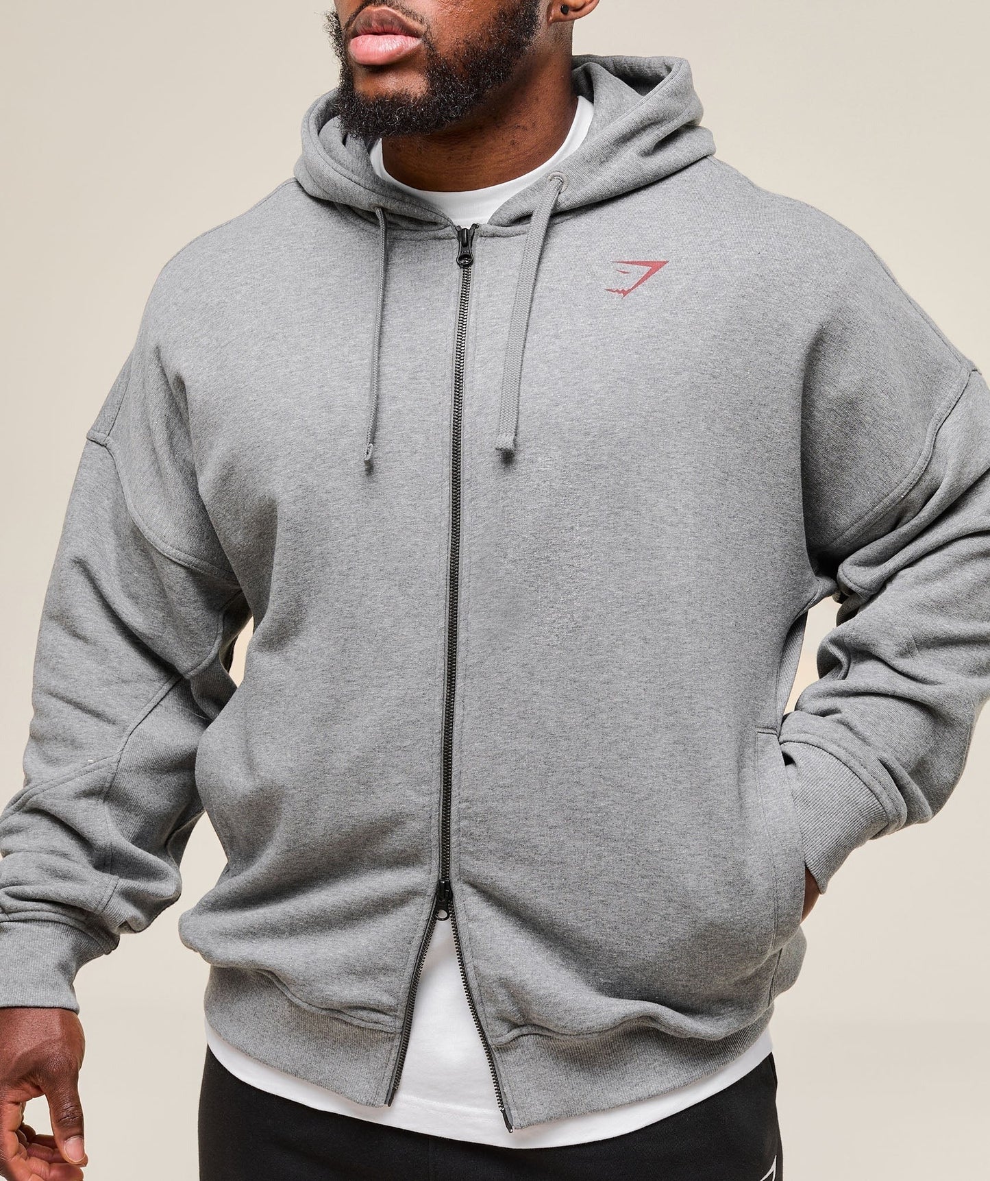 Gymshark Power Zip Up Hoodie - Charcoal Core Marl