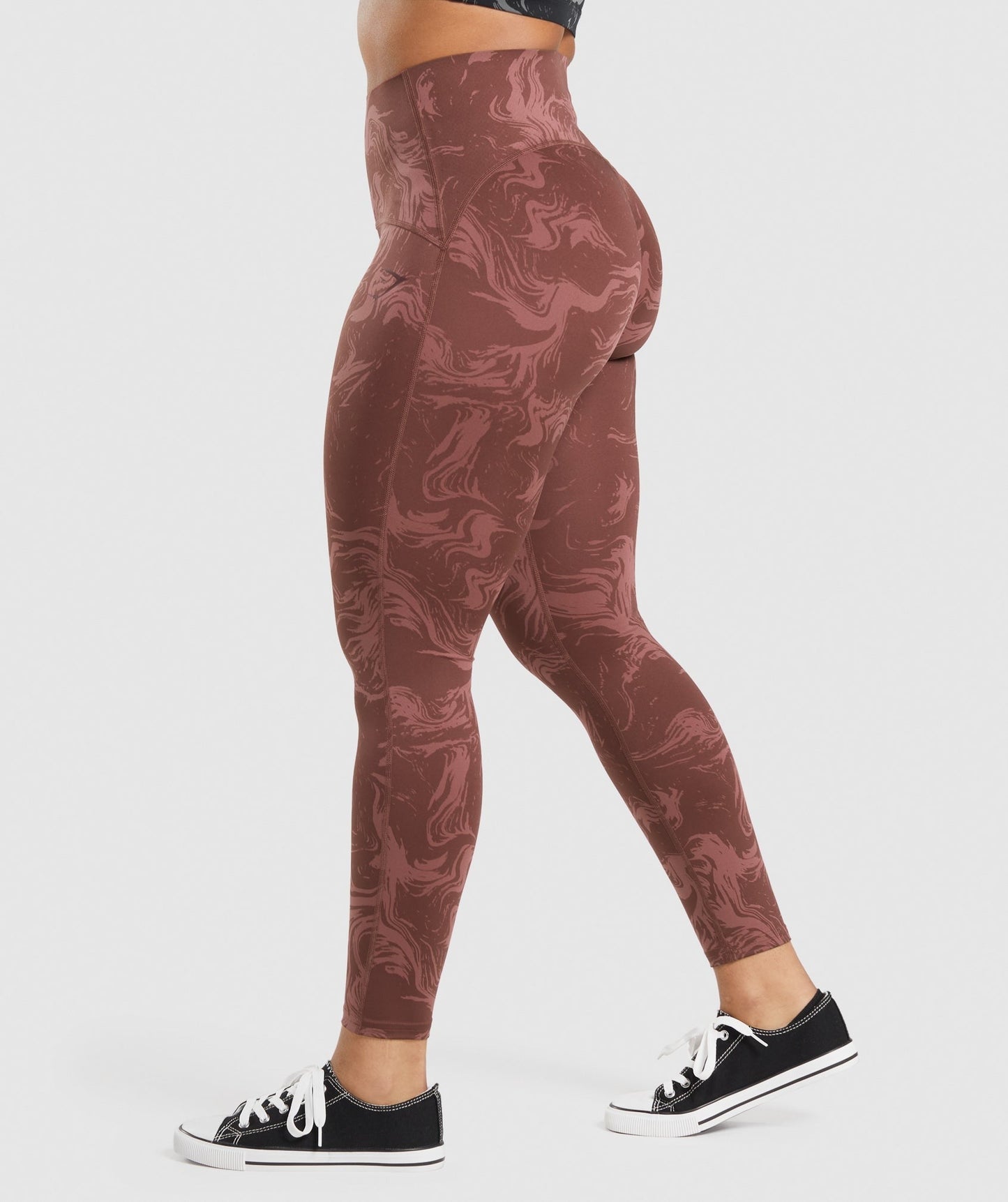 Gymshark Waist Support Leggings - Cherry Brown Print