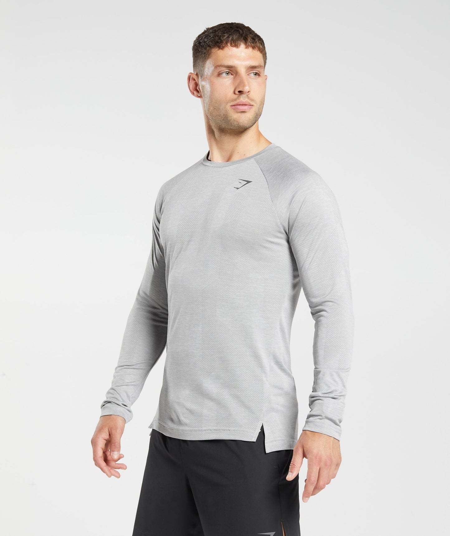 Gymshark Apex Long Sleeve T-Shirt - Light Grey/Smokey Grey