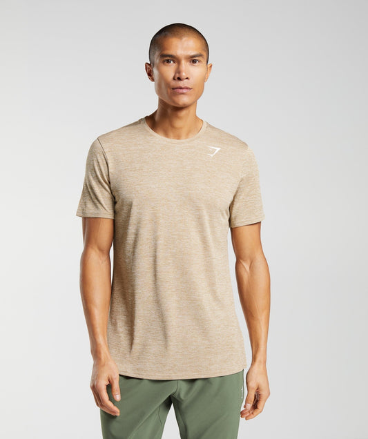 Gymshark Arrival Marl T-Shirt - Toasted Brown/Camel Brown Marl