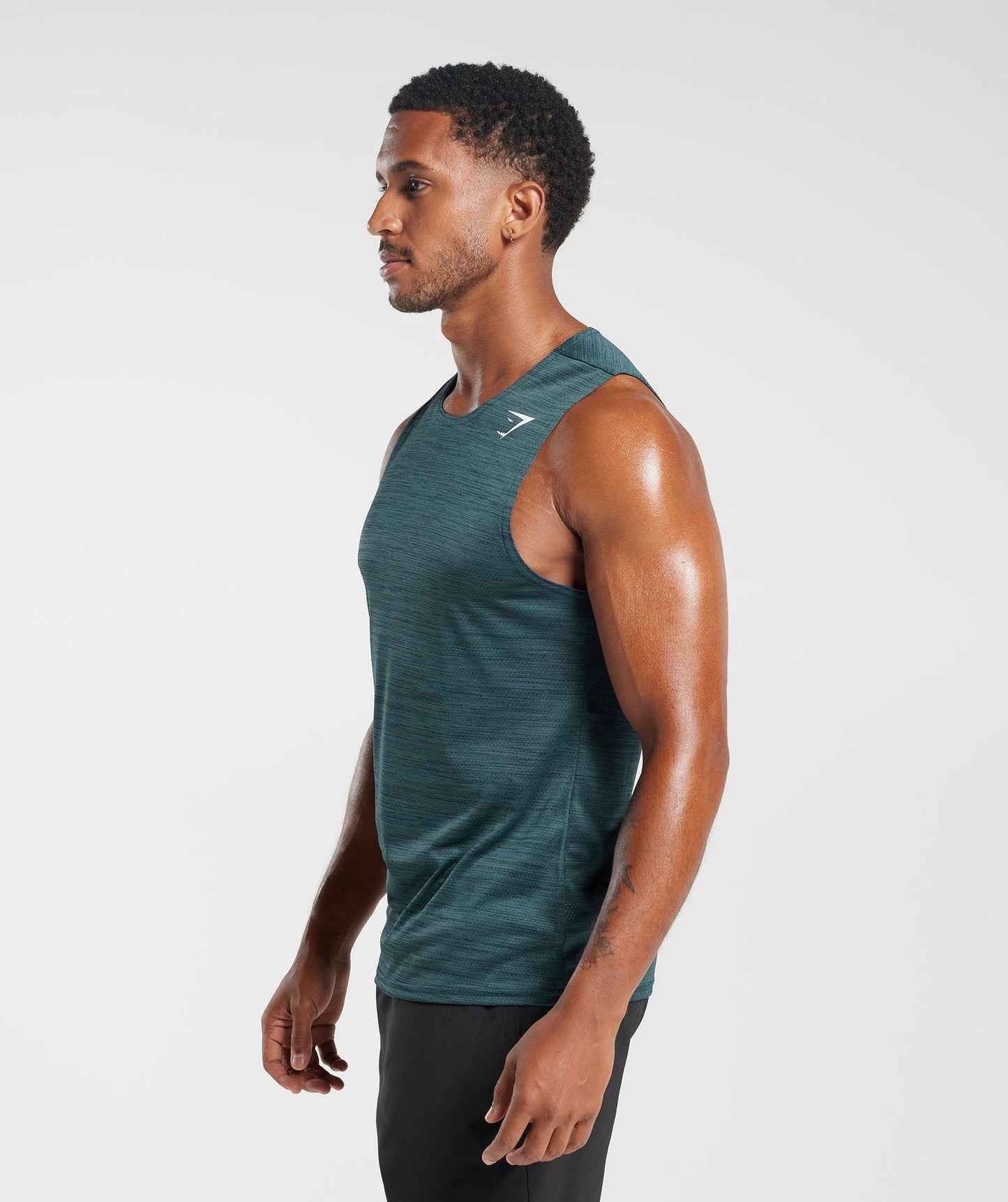 Gymshark Arrival Marl Tank - Navy/Smokey Teal Marl