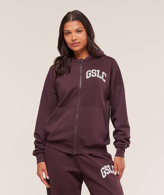 Gymshark GSLC Graphic Zip Up Hoodie - Cherry Purple