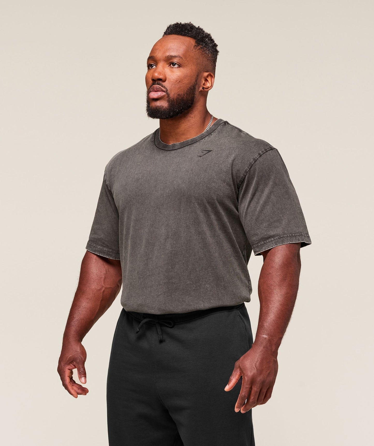 Gymshark Power Washed T-Shirt - Grey/Acid Wash Small Ball