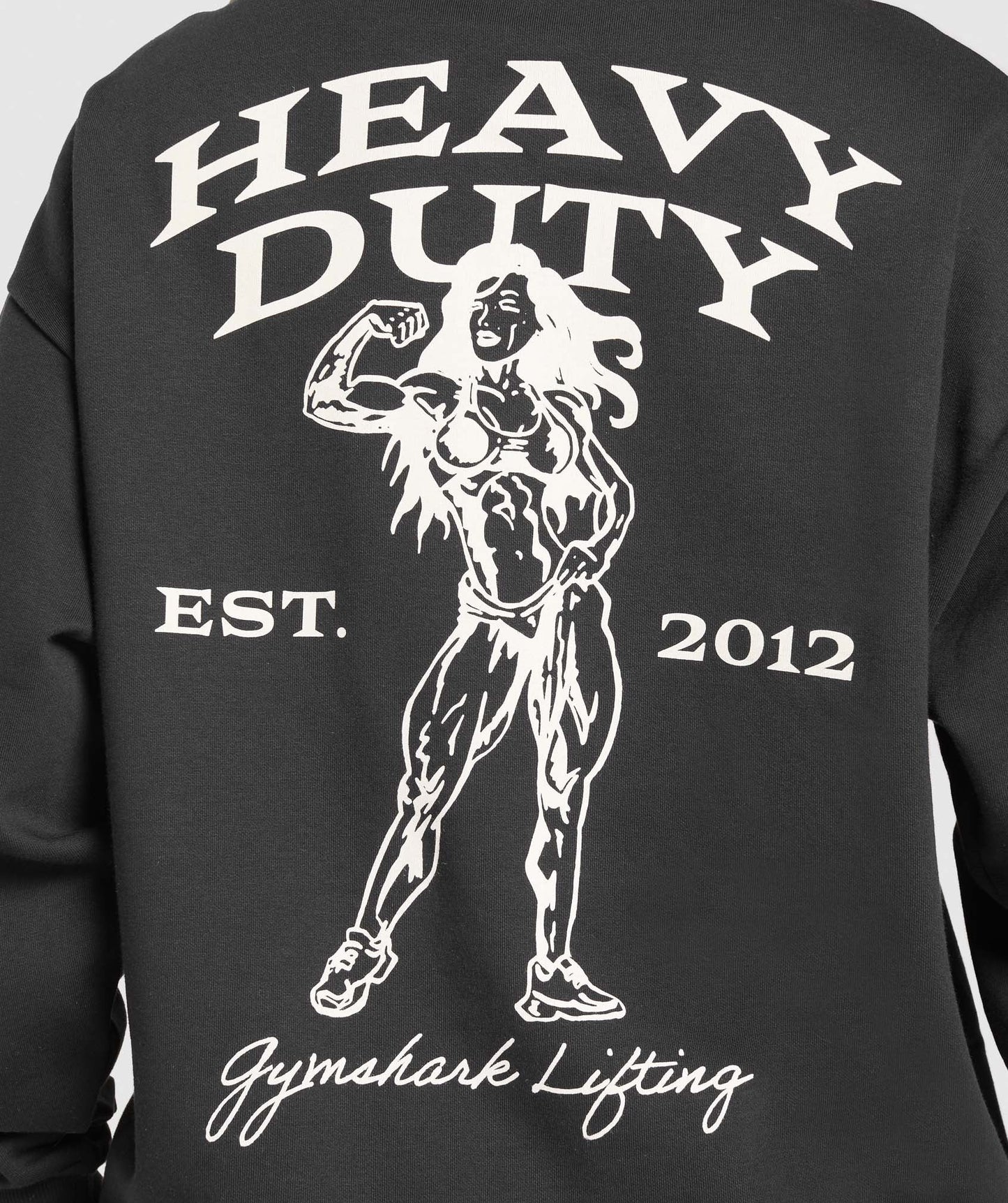 Gymshark Heavy Duty Graphic Oversized Pullover - Black