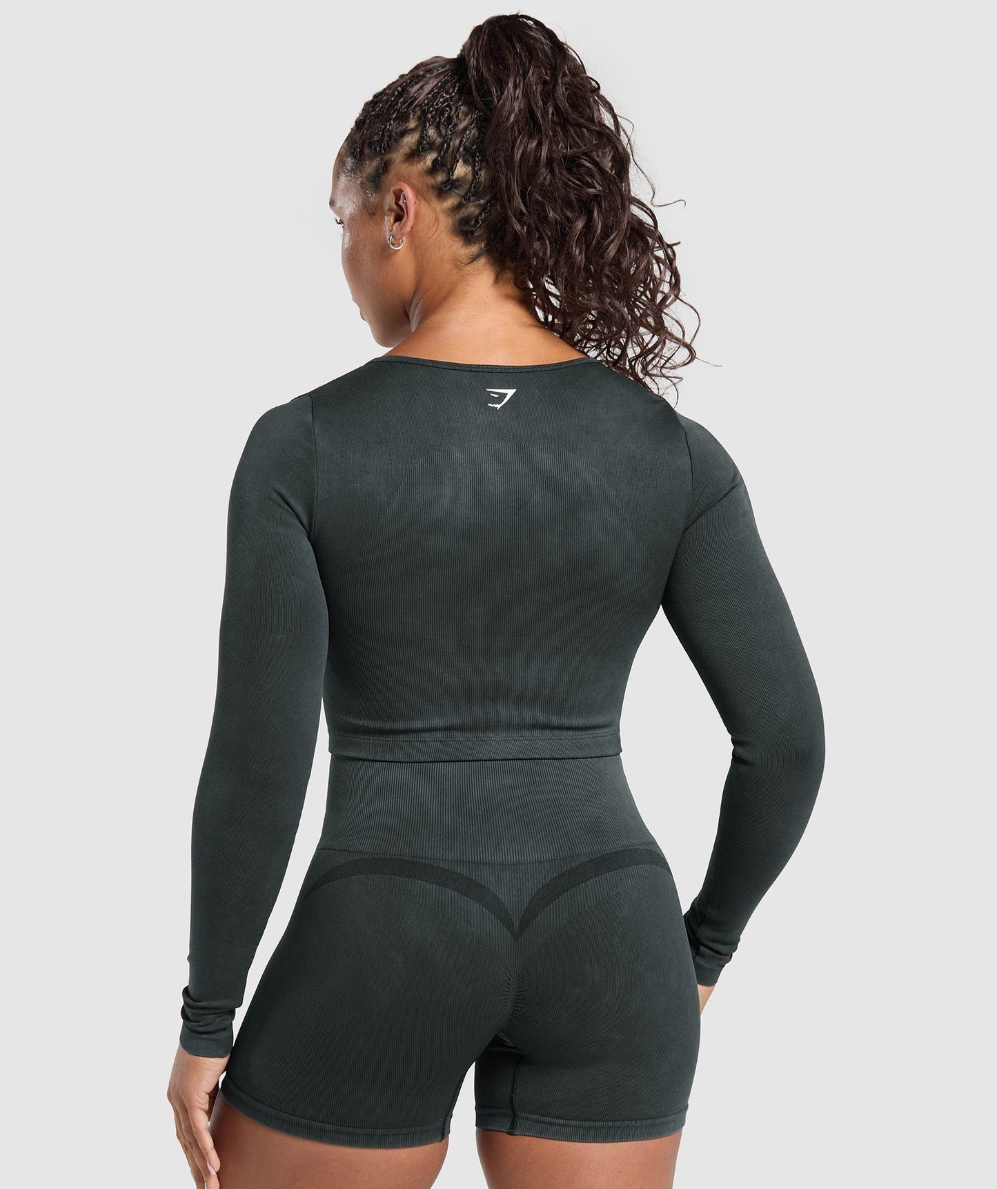 Gymshark Gains Seamless Washed Zip Up Jacket - Black