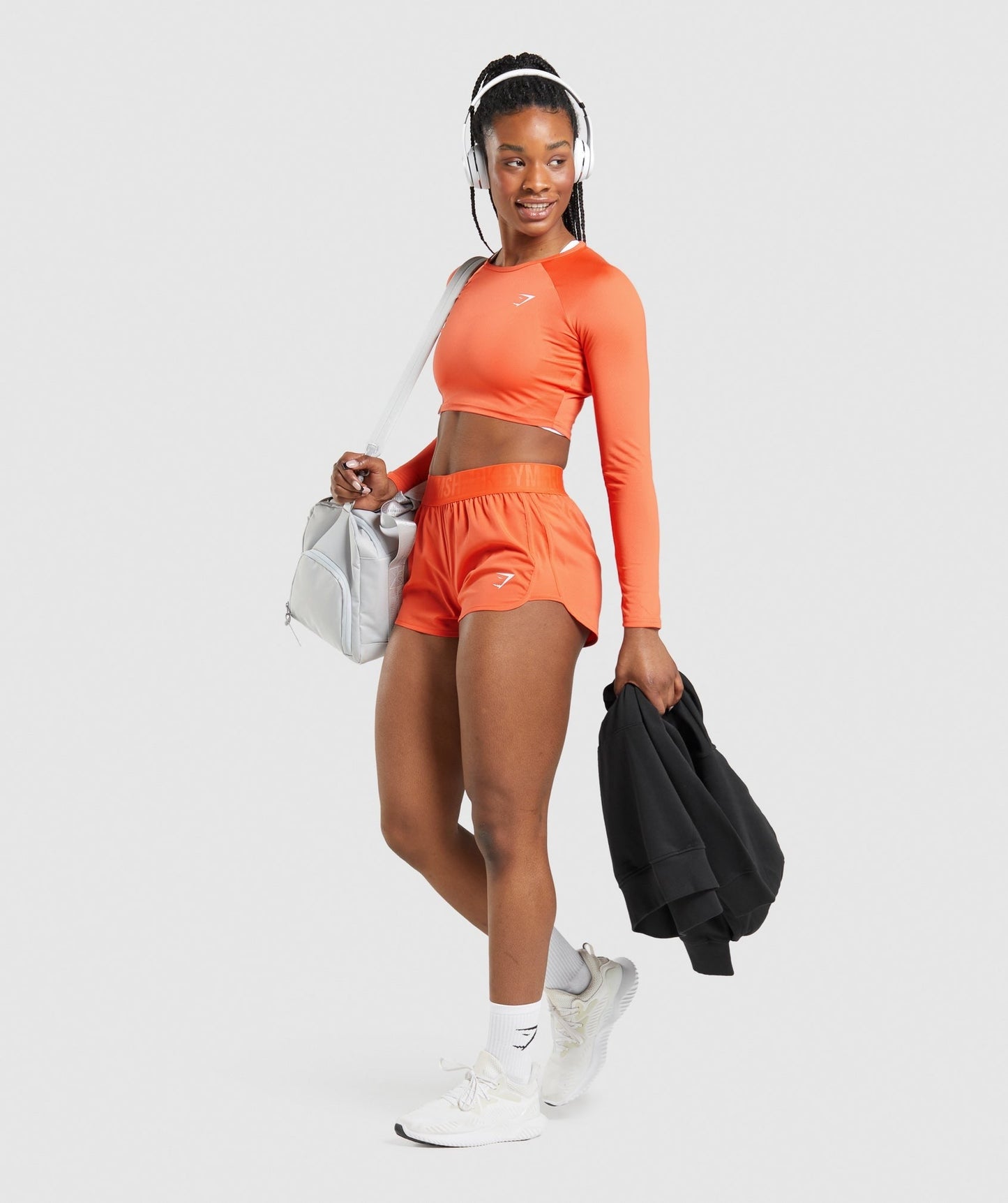 Gymshark Training Long Sleeve Crop Top - Papaya Orange