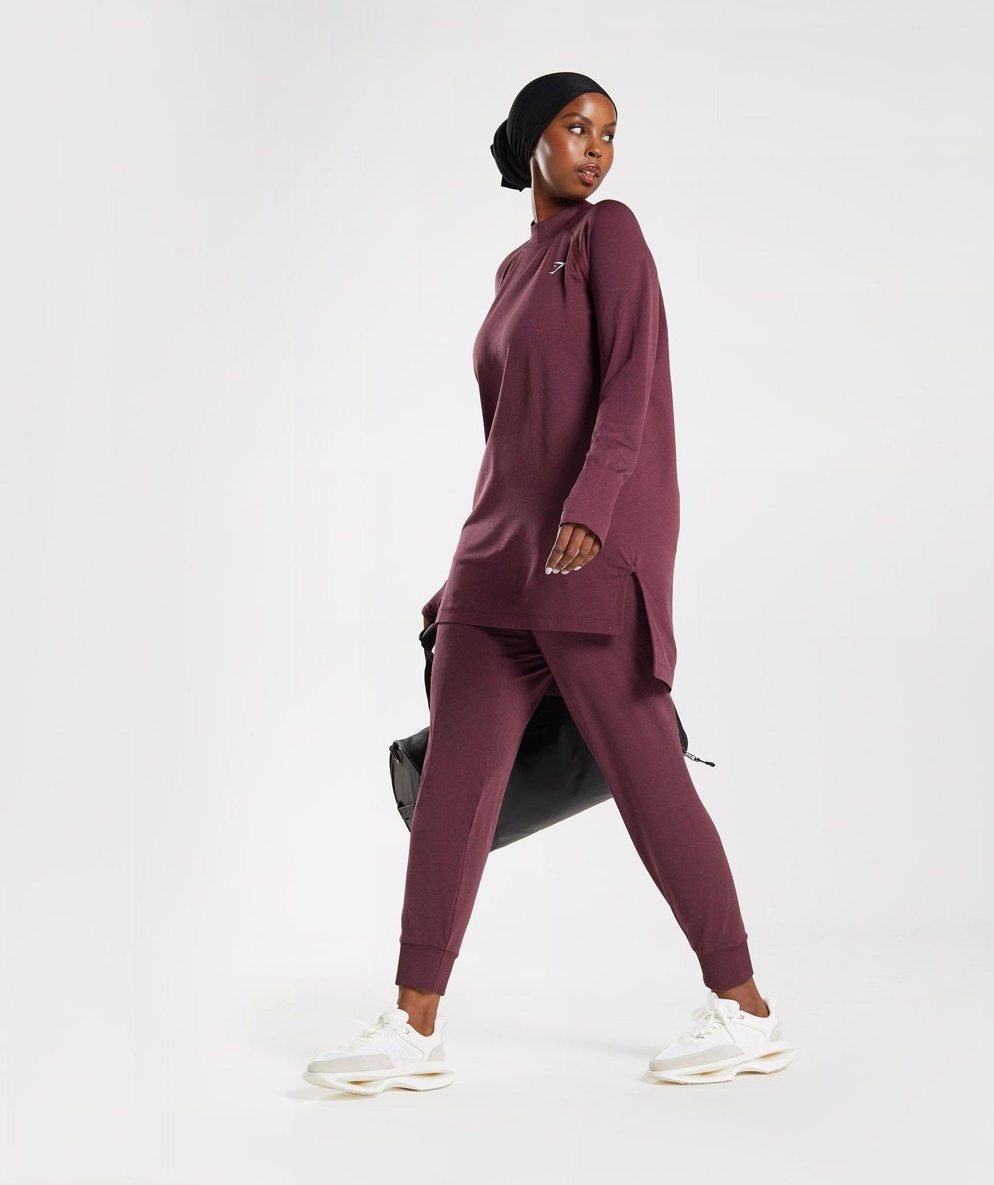 Gymshark Vital Long Line Top - Baked Maroon Marl