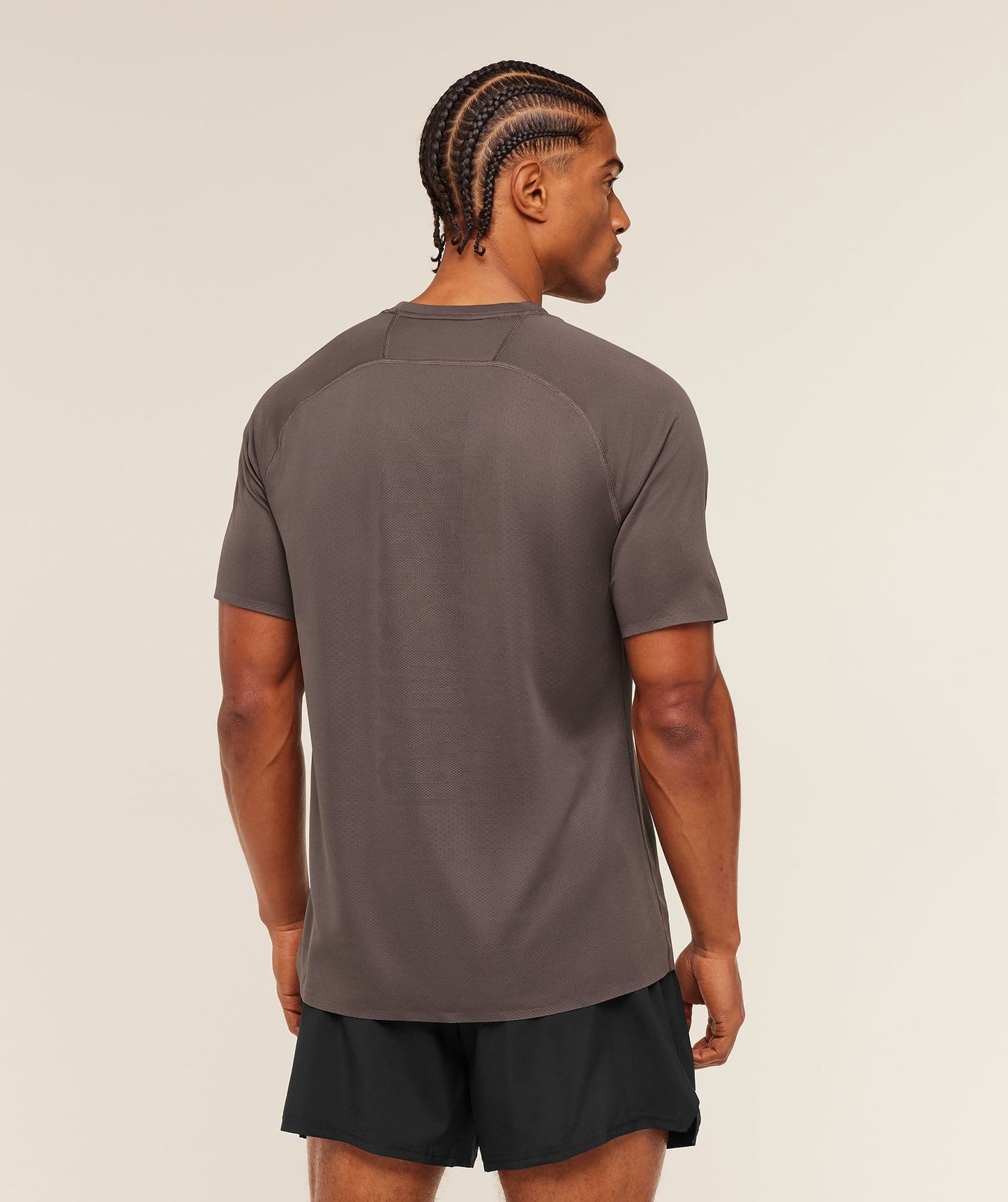 Gymshark Hybrid Engineered Jacquard T-Shirt - Cool Brown