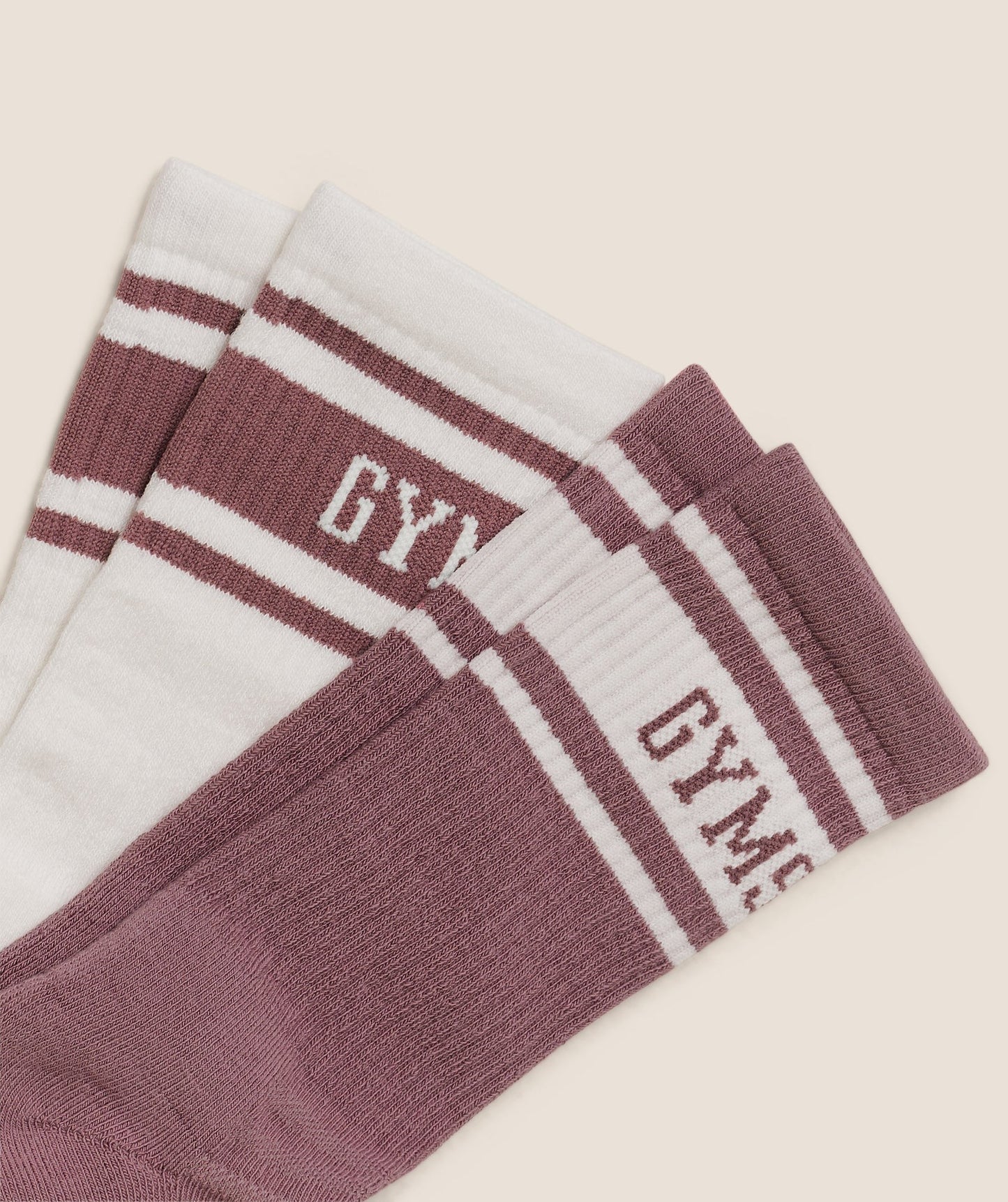 Gymshark Collegiate Crew Sock 2pk - Calm Pink