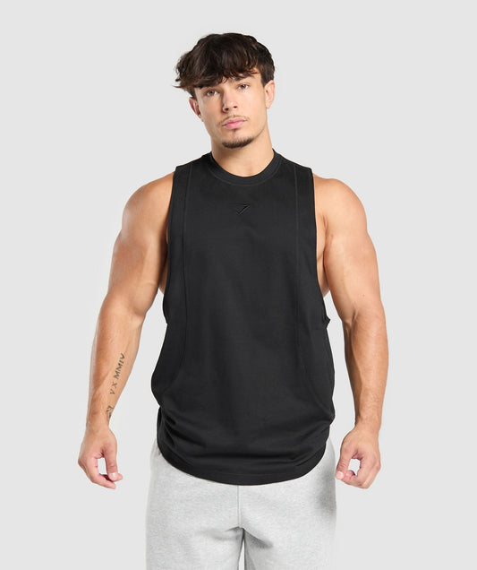 Gymshark Premium Lifting Drop Arm Tank - Black