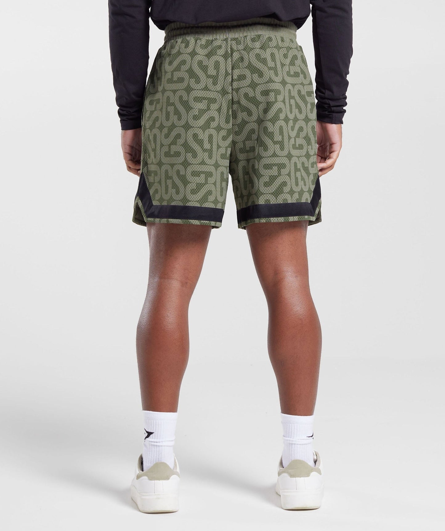 Gymshark Monogram Mesh Shorts - Dusty Olive