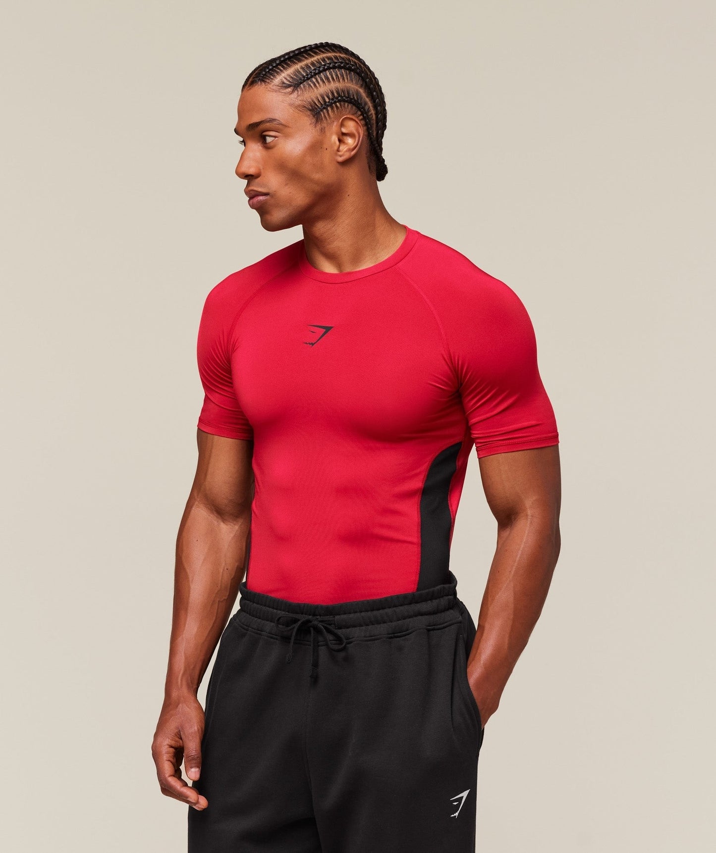 Gymshark Element Baselayer T-Shirt - Carmine Red/Black