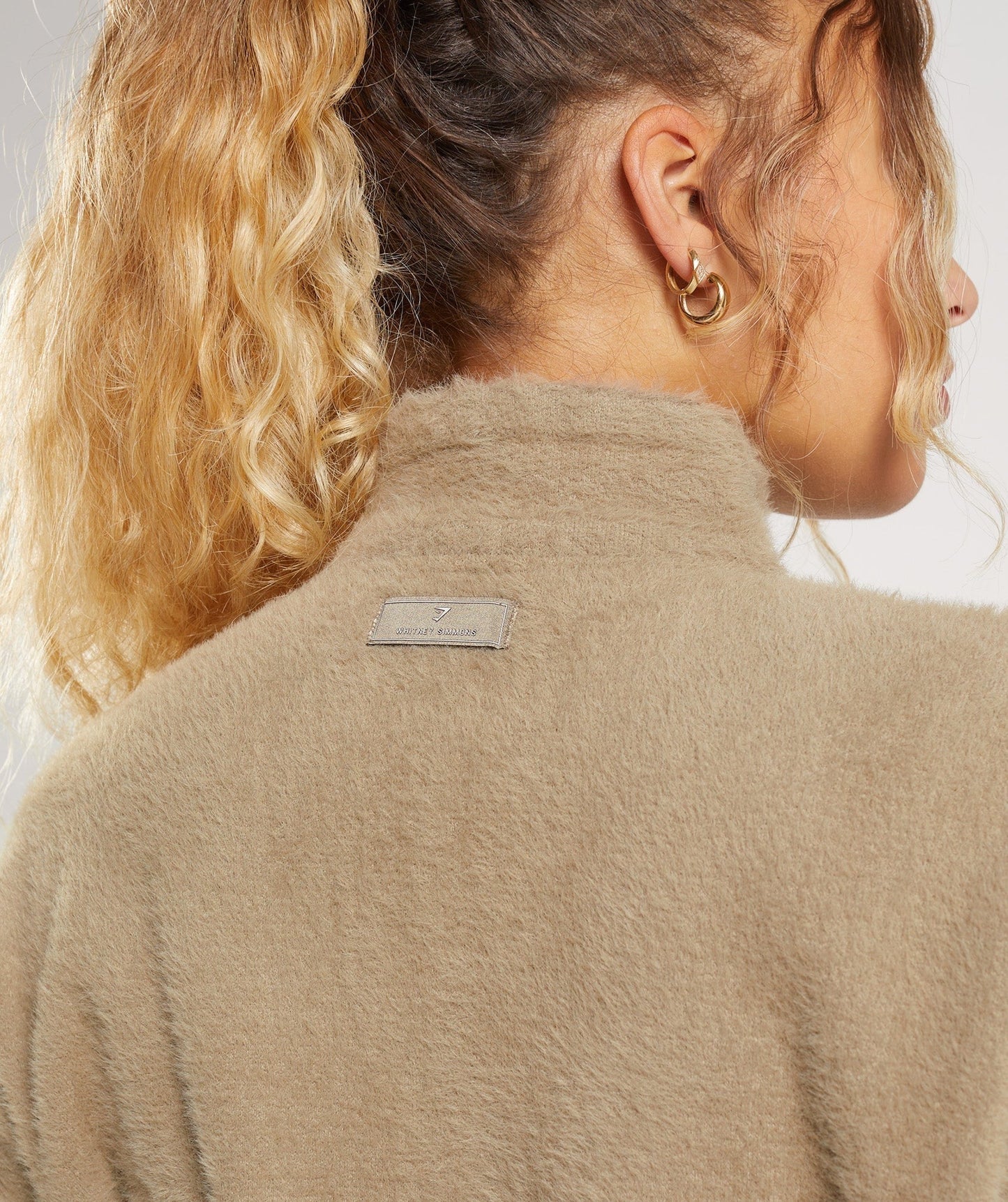 Gymshark Whitney Eyelash Knit Jacket - Cement Brown
