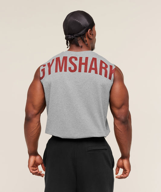 Gymshark Power Cut Off Tank - Charcoal Core Marl
