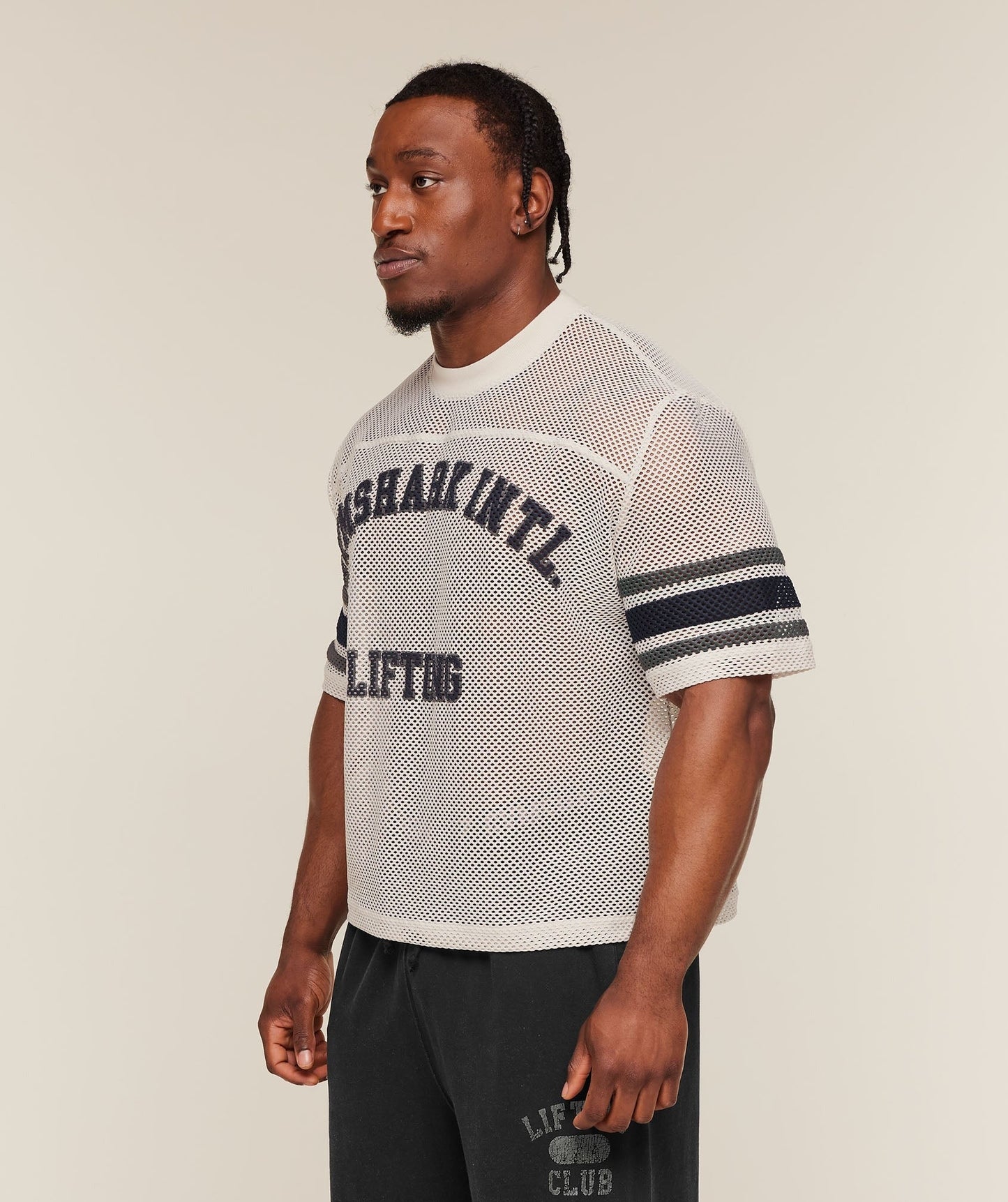 Gymshark Collective Mesh Contrast Jersey - Tinted White