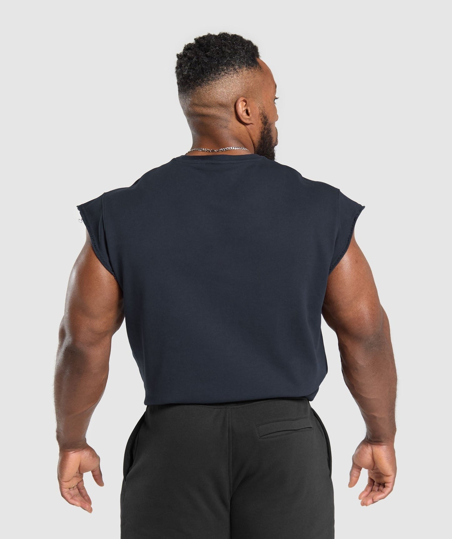 Gymshark Graphic Cut Off T-Shirt - Heavy Blue