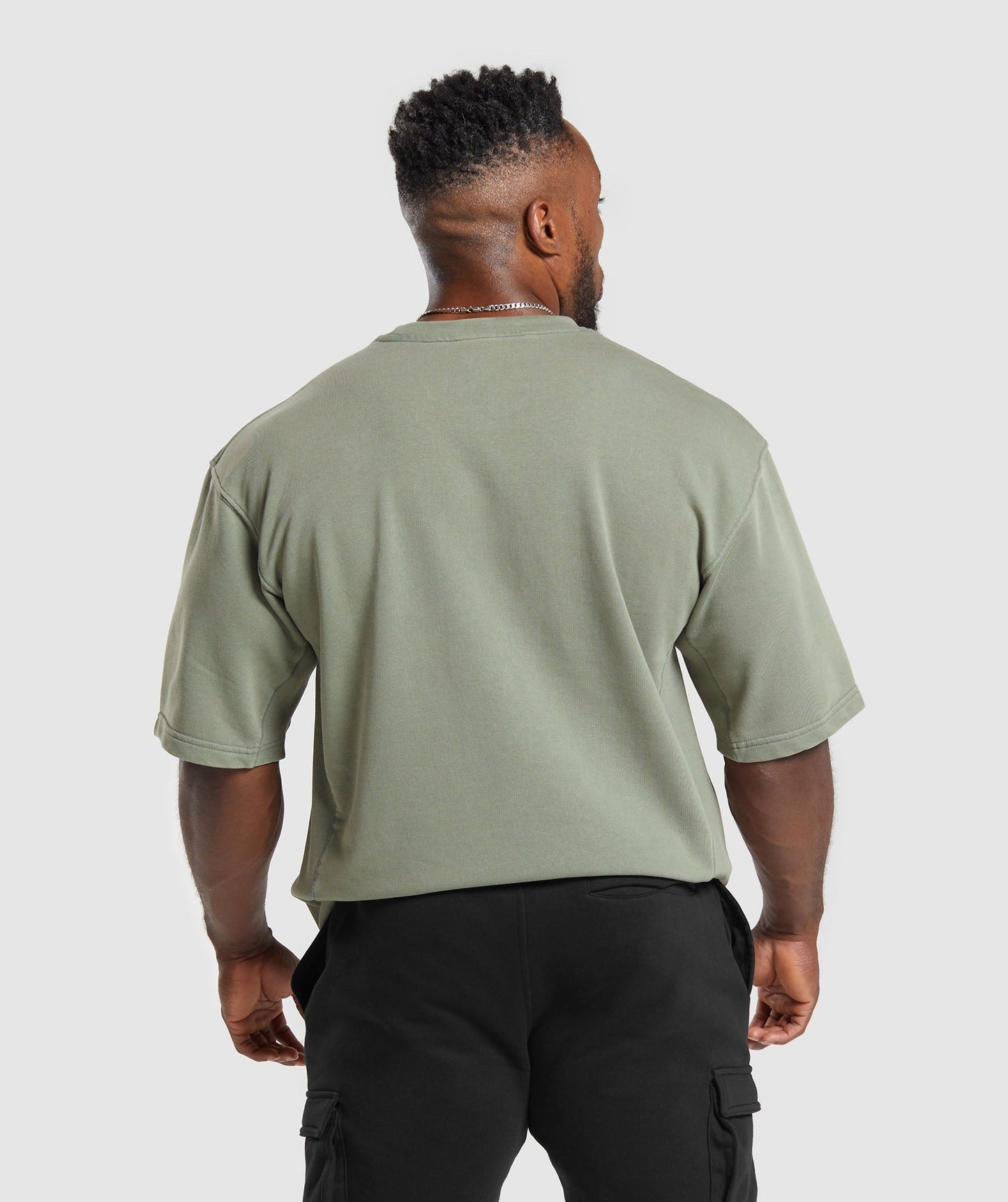 Gymshark Power Washed Short Sleeve Crew - Dusk Green