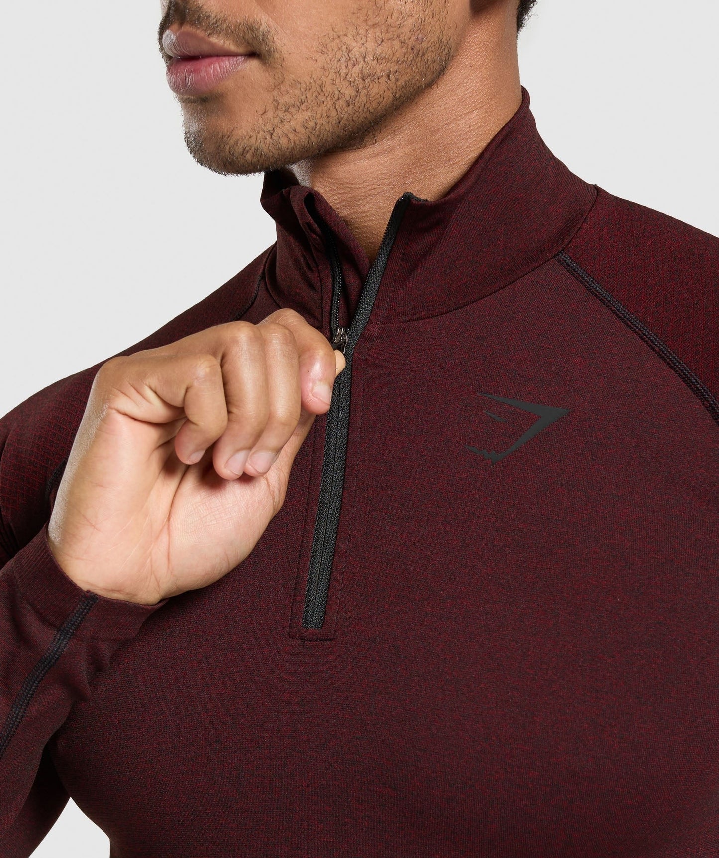 Gymshark Vital 1/4 Zip - Black/Sets Red