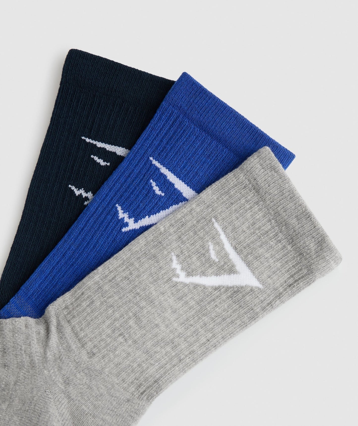 Gymshark Crew Socks 3pk - Navy/Athletic Blue/Light Grey Marl