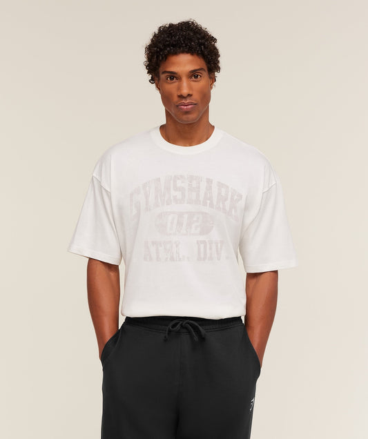 Gymshark Athletic Division Graphic T-Shirt - GS Soft White