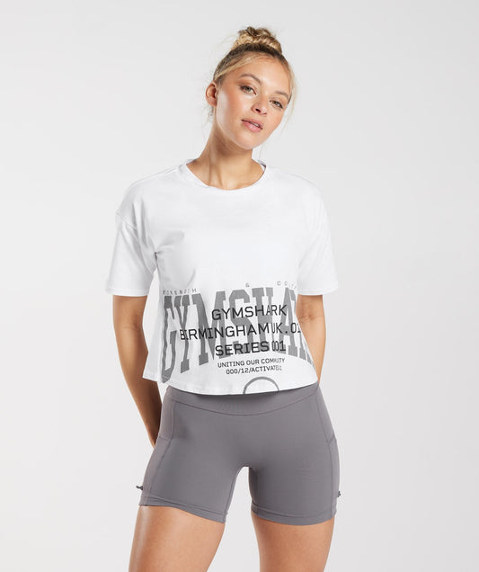 Gymshark Collegiate Midi Top - White