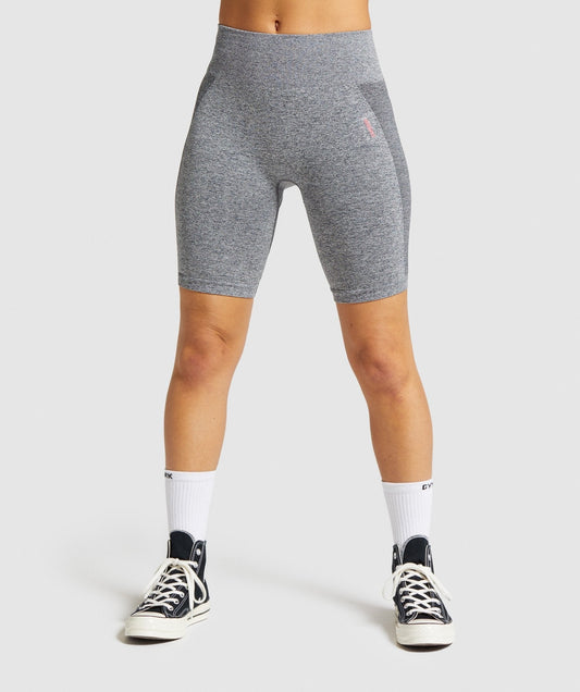 Gymshark Flex Cycling Shorts - Charcoal Marl/Pink