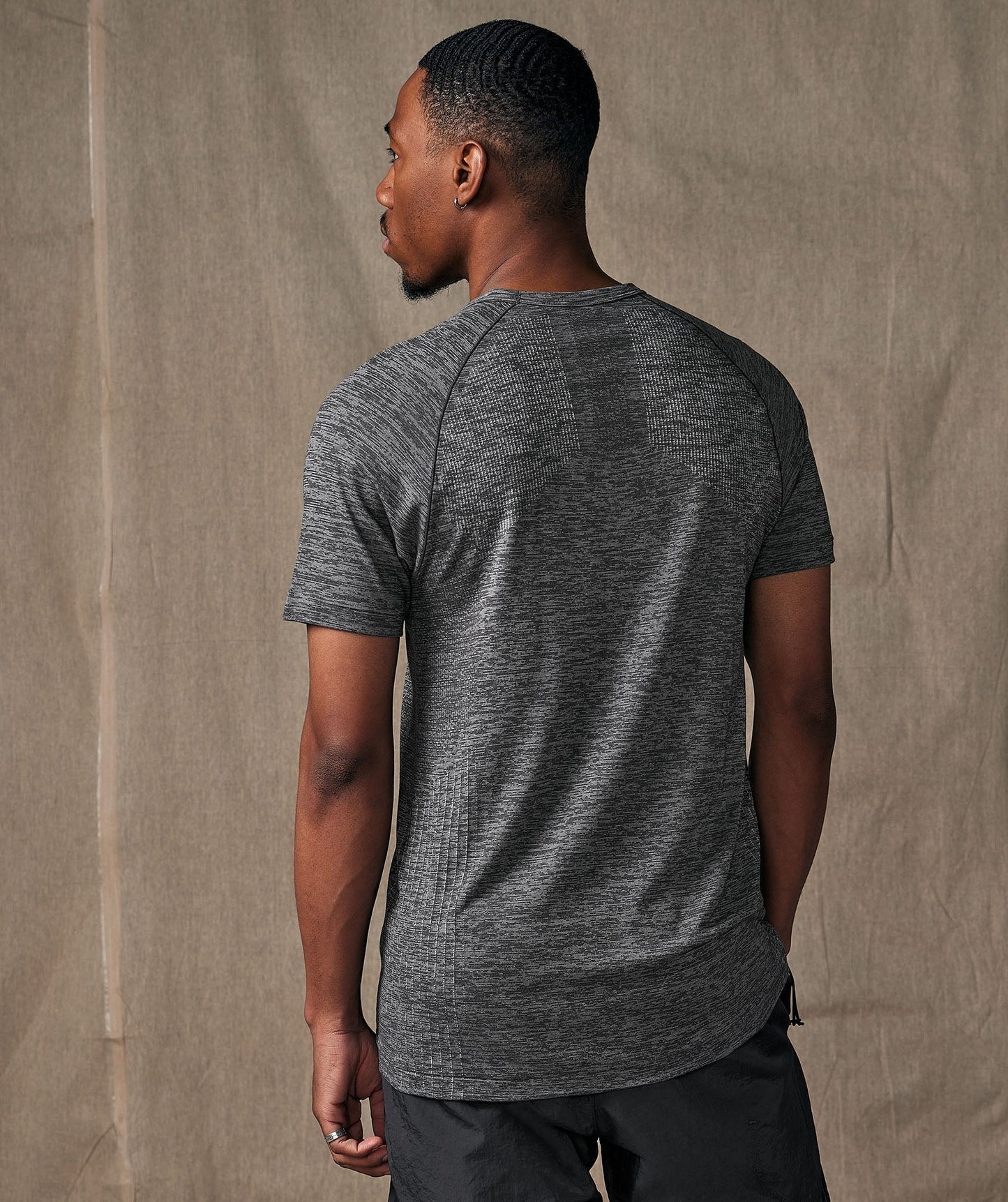 Gymshark Retake Seamless T-Shirt - Onyx Grey/White Marl