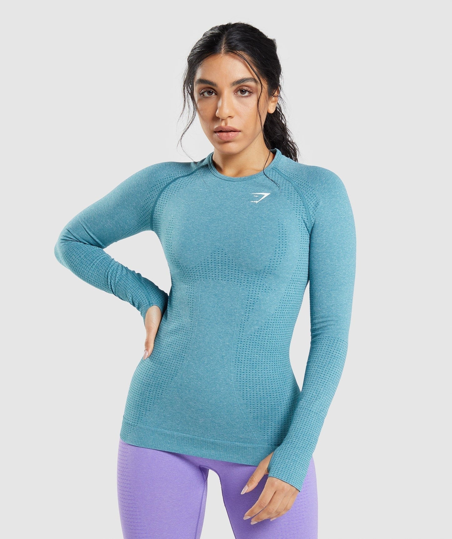 Gymshark Vital Long Sleeve Top - Tahoe Teal Marl