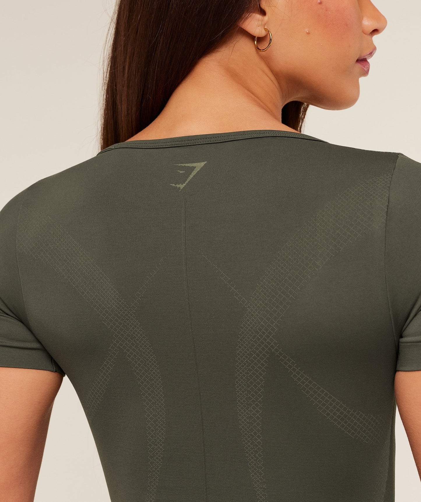 Gymshark Weekend Seamless Short Sleeve Top - Strength Green / Grounded Green