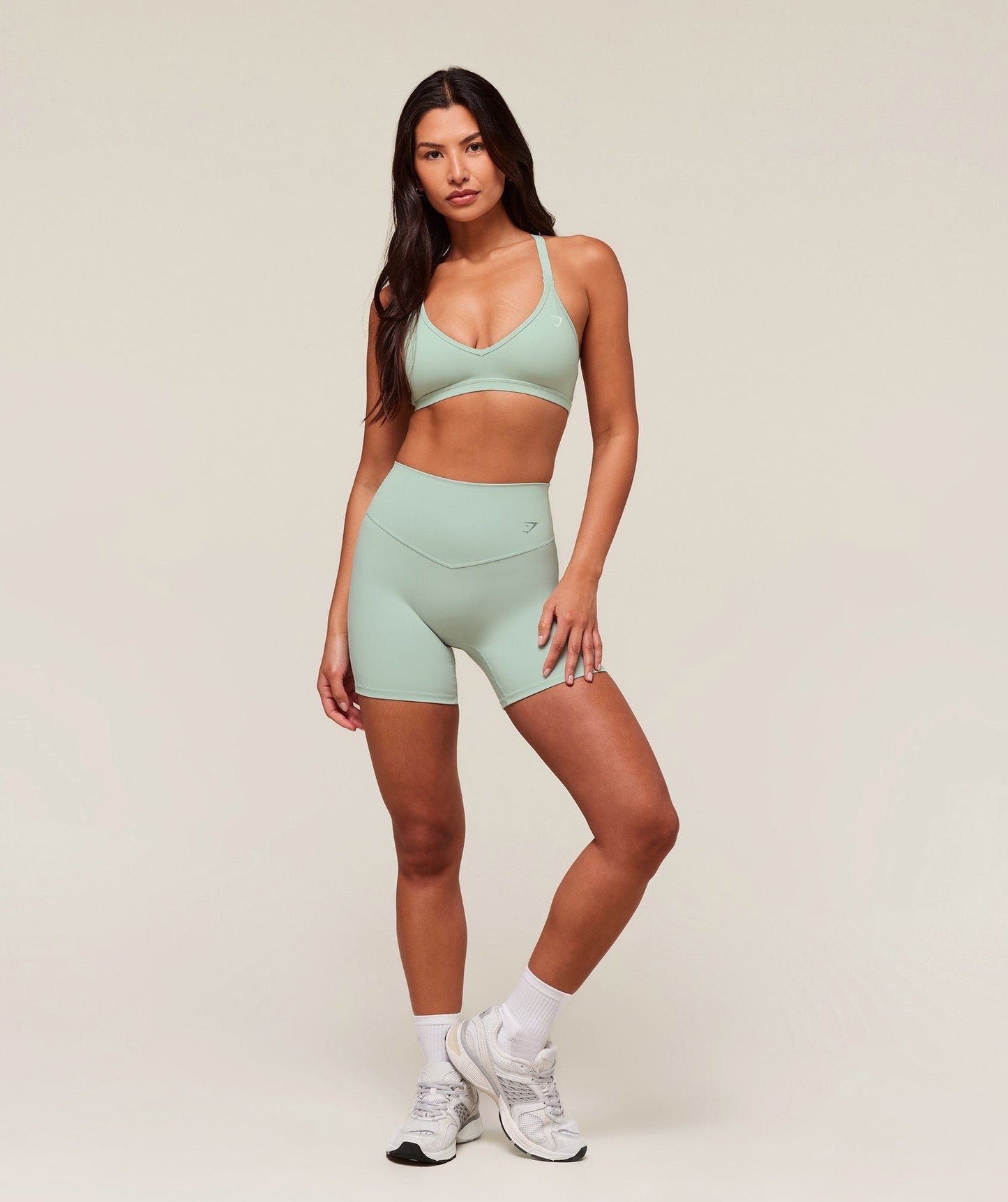 Gymshark Cotton Blend Racerback Sports Bra - Morning Blue