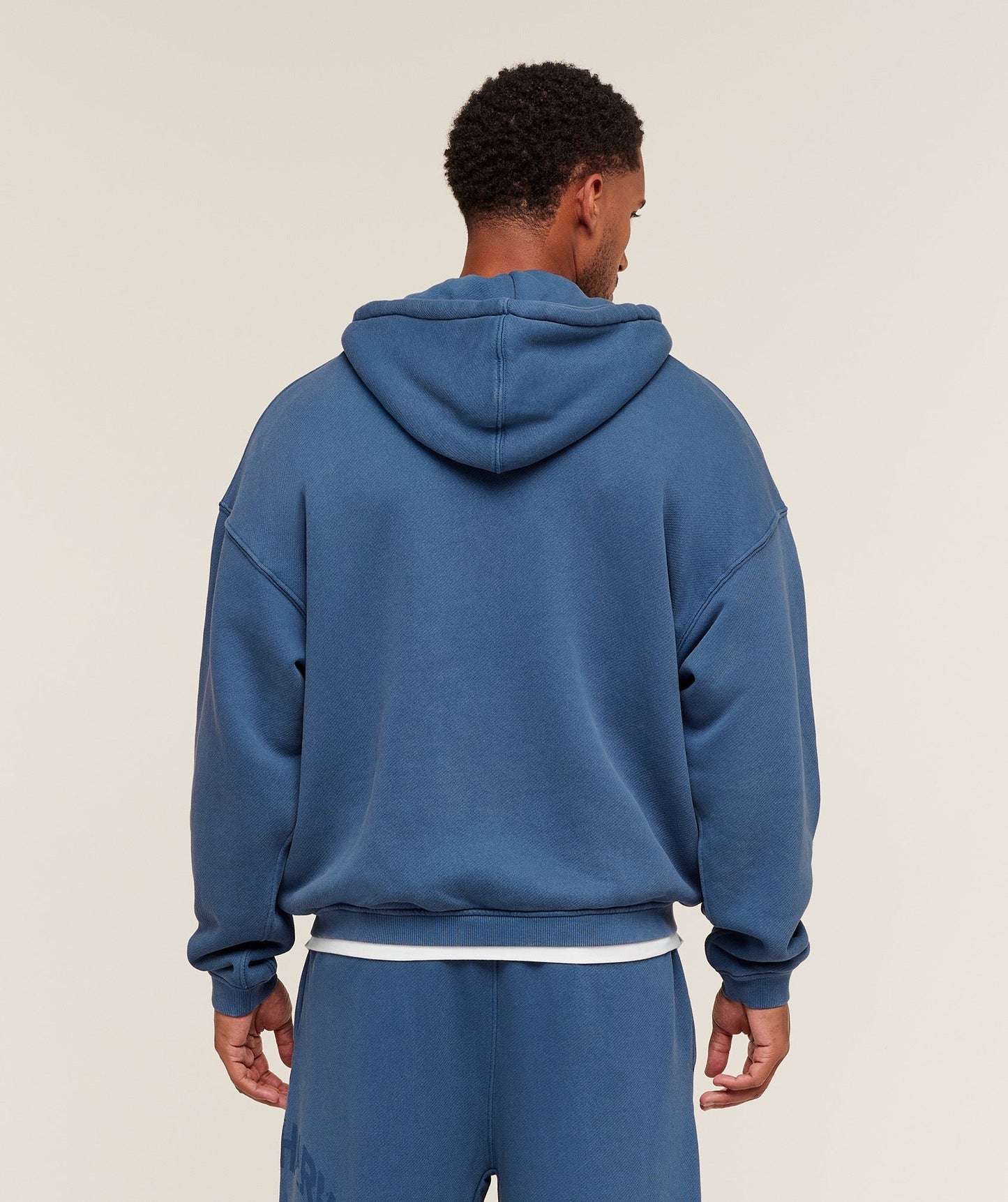 Gymshark Collegiate Washed Zip Up Hoodie - Compound Blue