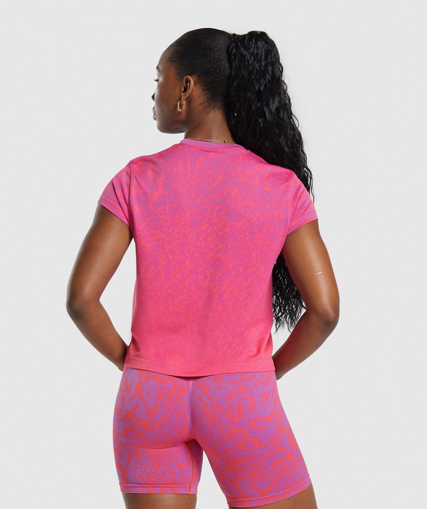 Gymshark Adapt Safari Seamless Faded T-Shirt - Shelly Pink/Fly Coral