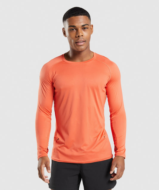Gymshark Speed Evolve Long Sleeve T-Shirt - Papaya Orange