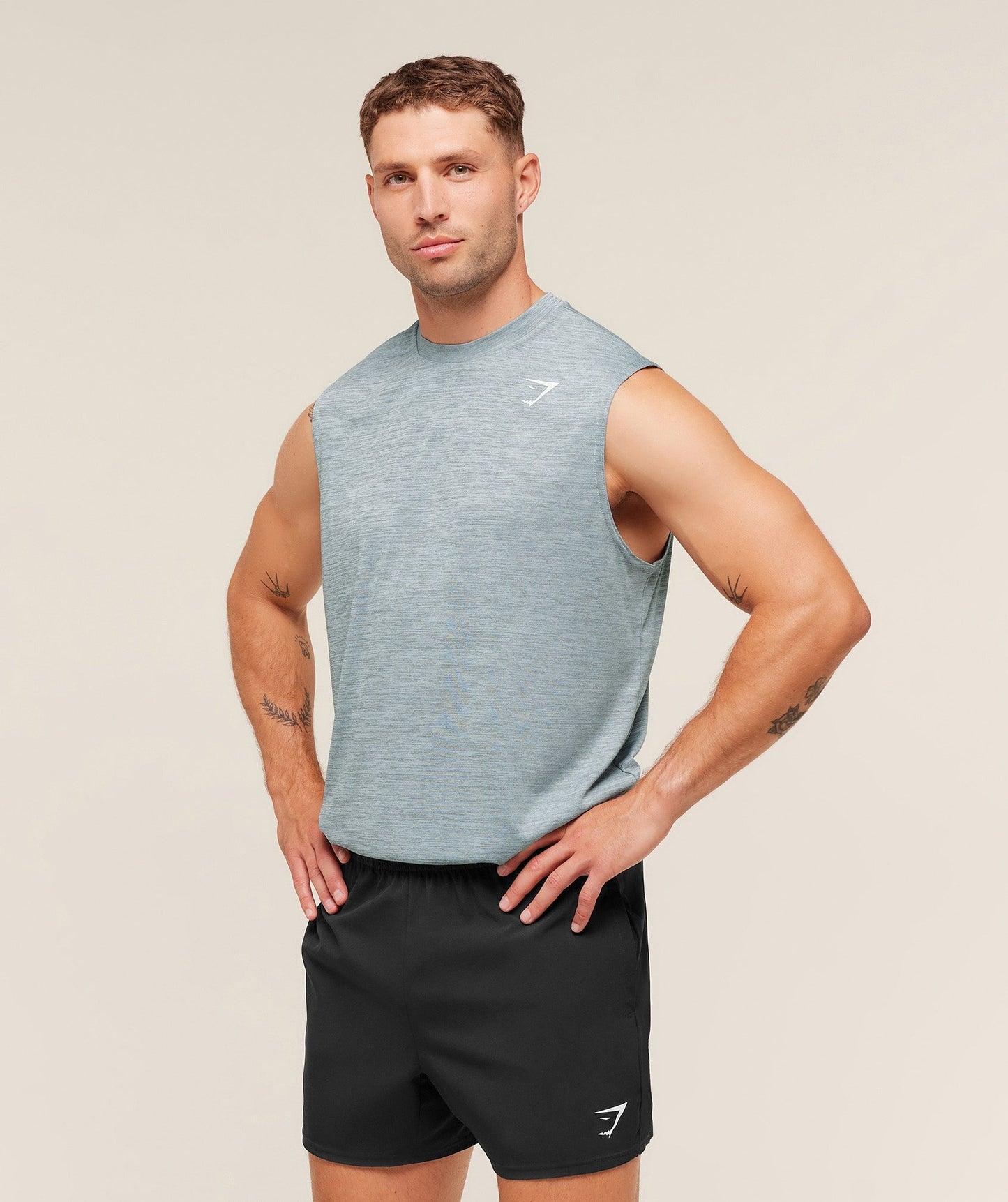 Gymshark Arrival Oversized Tank - Smoke Blue/Denim Grey