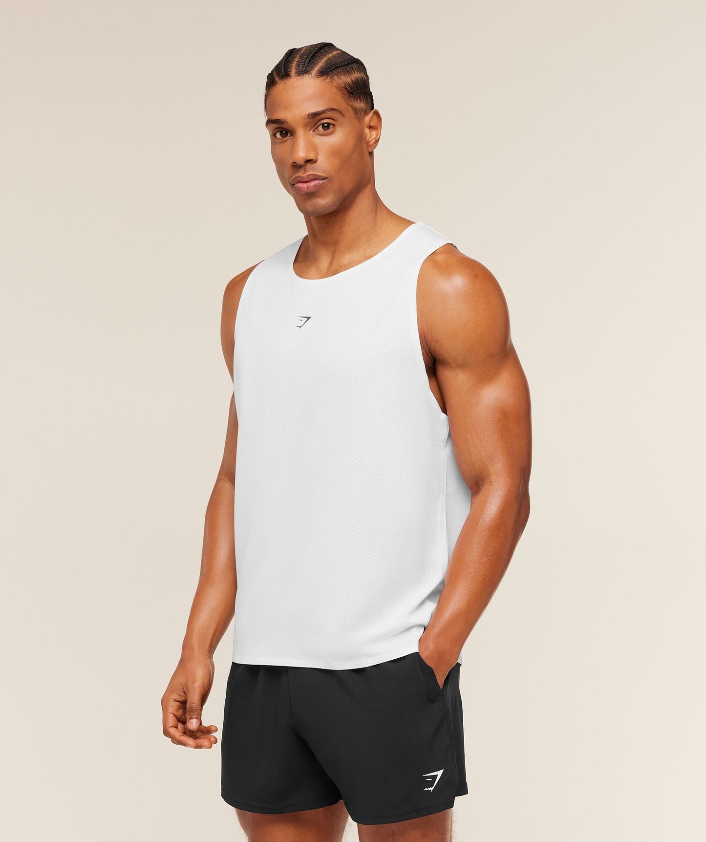 Gymshark Hybrid Engineered Jacquard Tank - White