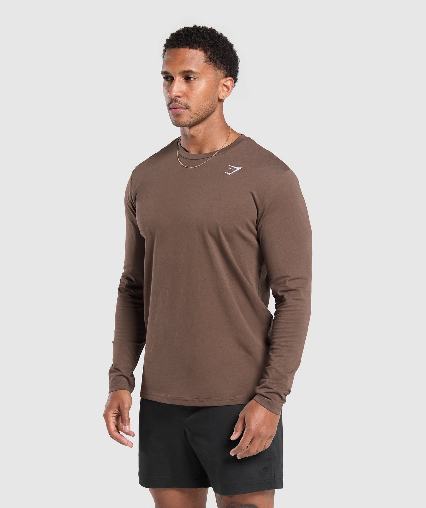Gymshark Crest Long Sleeve T-Shirt - Walnut Brown