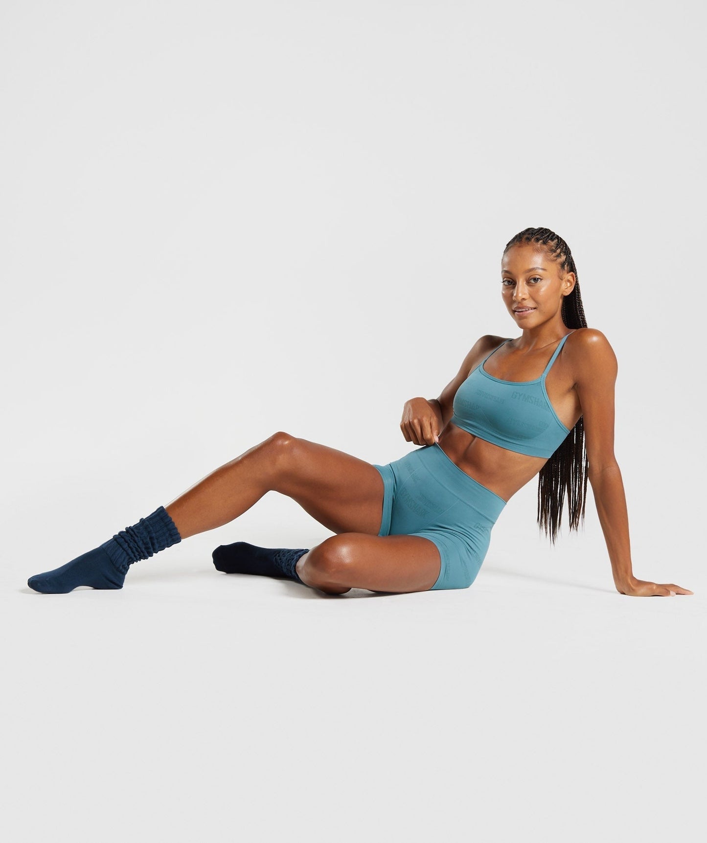 Gymshark Seamless Jacquard Bralette - Charred Blue