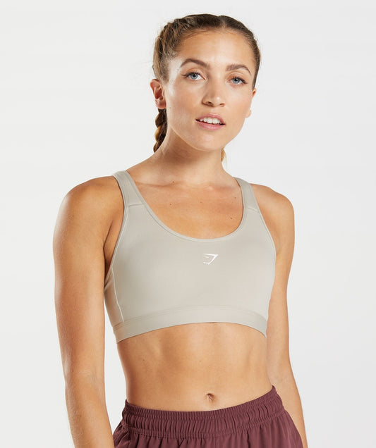 Gymshark FRACTION SPORTS BRA - Pebble Grey