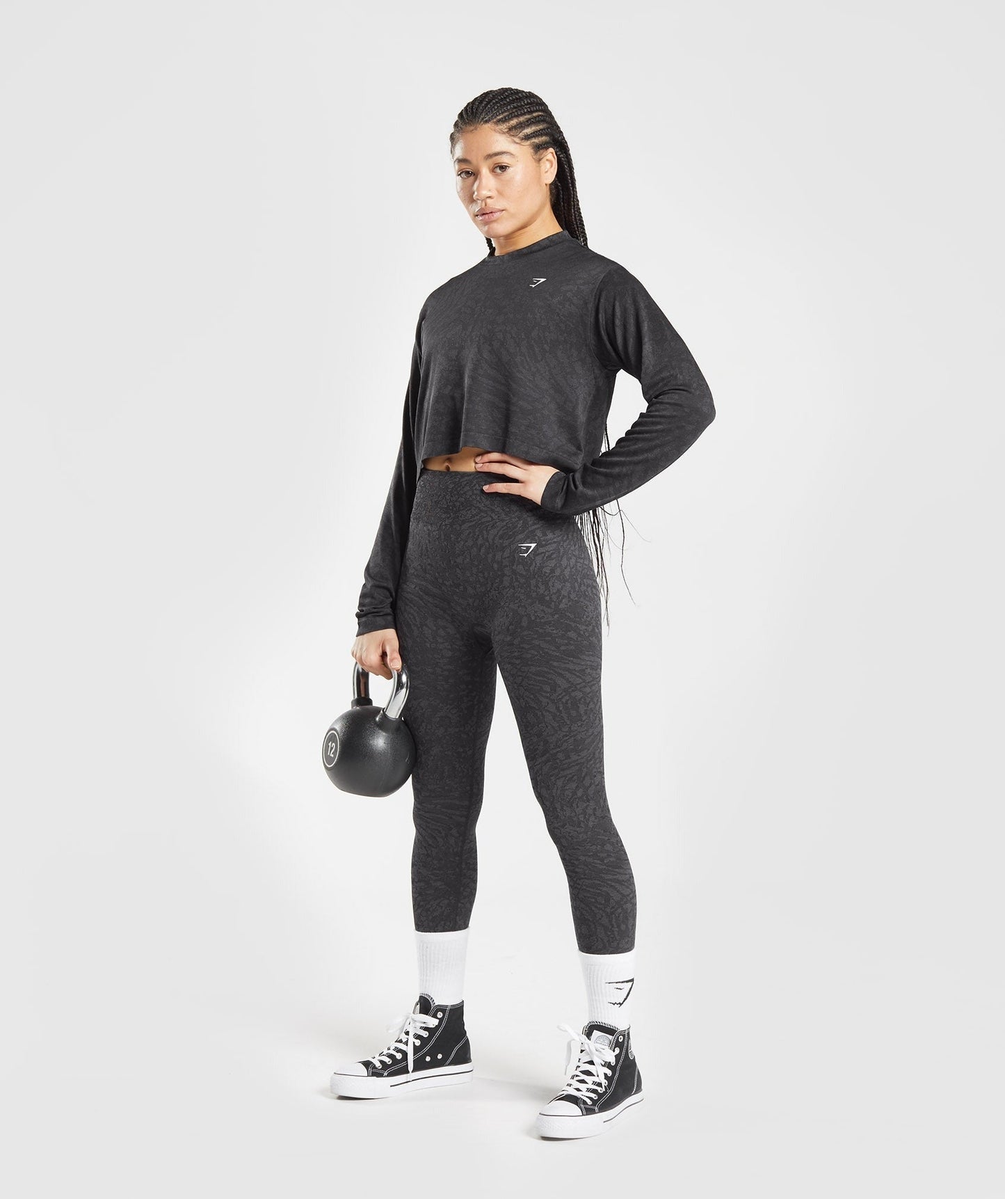 Gymshark Adapt Animal Seamless Long Sleeve Top - Wild | Black