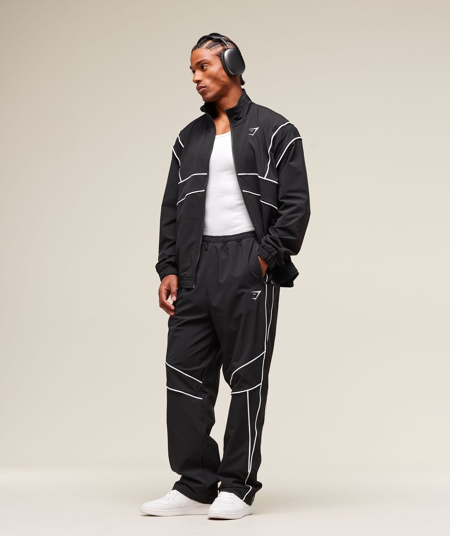 Gymshark Retro Crinkle Track Jacket - Black