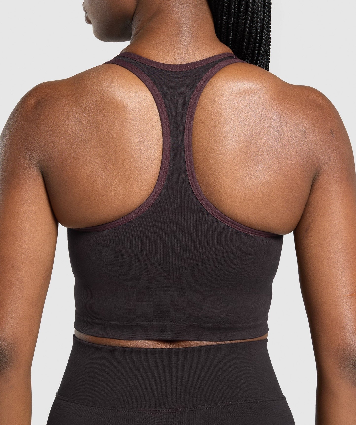 Gymshark Lift Seamless Midi Tank With Shelf - Depth Purple/Black Marl
