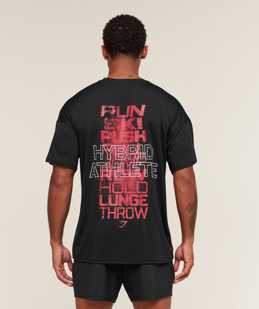 Gymshark Hybrid Athlete T-Shirt - GS Black