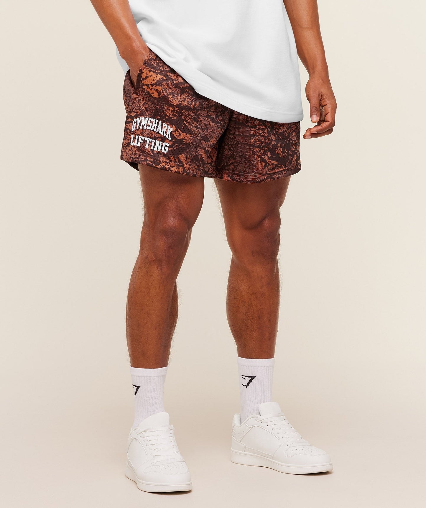 Gymshark Lifting Mesh 5" Shorts - Terracotta Orange