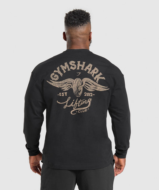 Gymshark Flying Weights Long Sleeve T-Shirt - Black