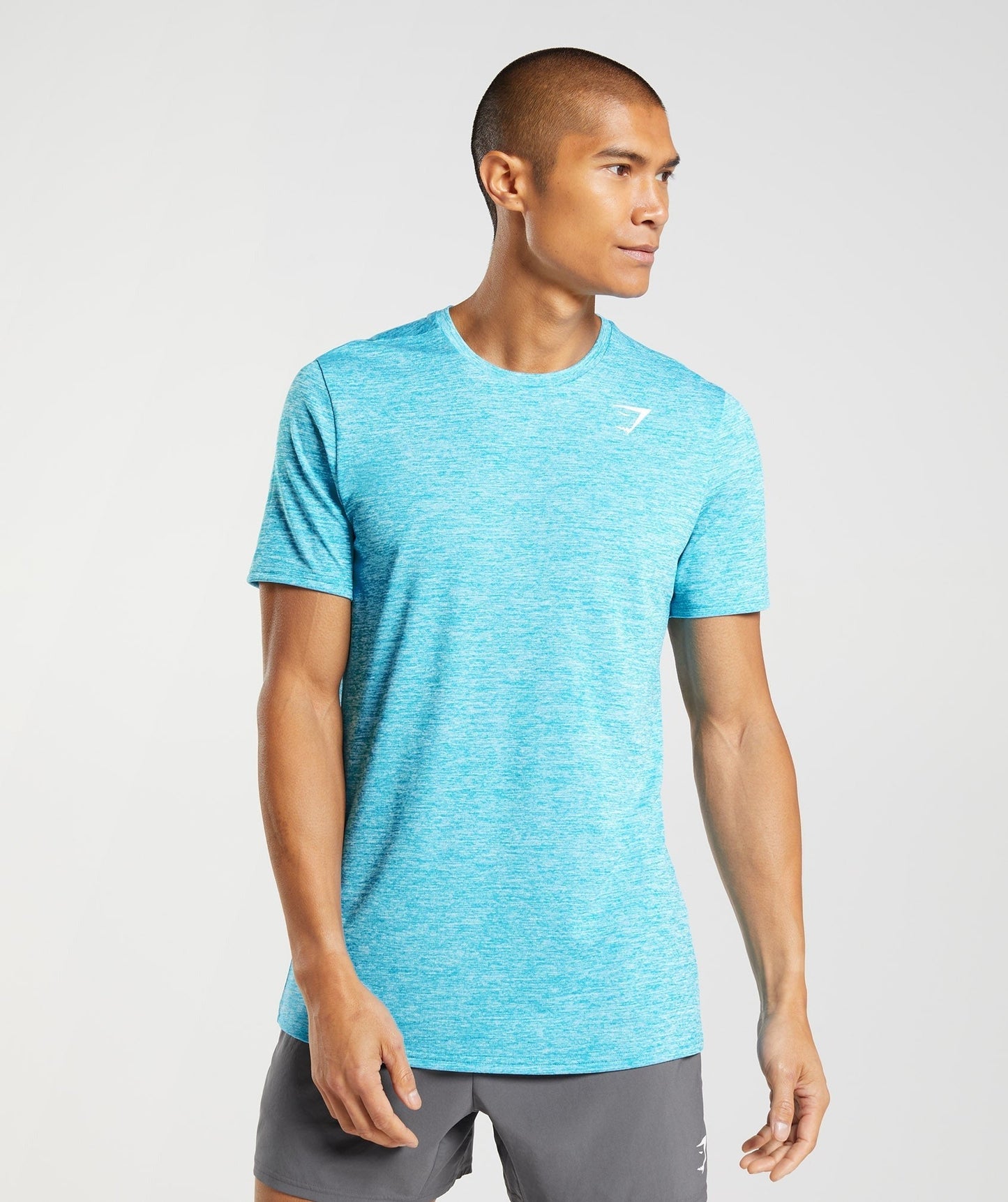 Gymshark Arrival Marl T-Shirt - Shark Blue/White Marl