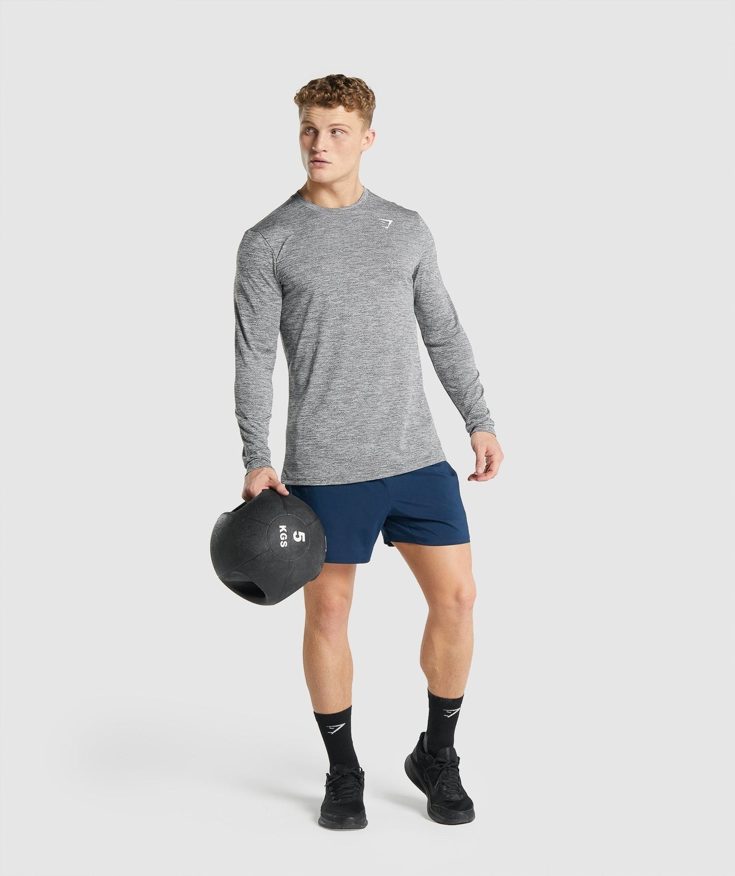 Gymshark Arrival Marl Long Sleeve T-Shirt - Charcoal Marl